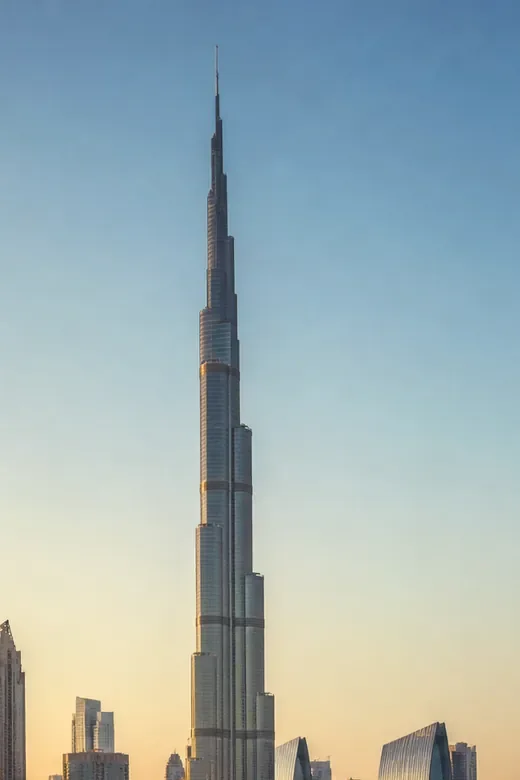 The Burj Khalifa, tapering to its spire (AI-generated image)